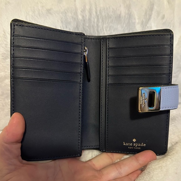 kate spade Periwinkle Textured Wallet with Gold Turn-Lock - Picture 5 of 10